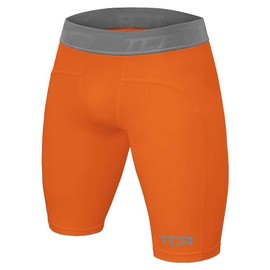 TCA Boys' Pro Performance Compression Base Layer Thermal Under Shorts - Orange, 12-14 Years