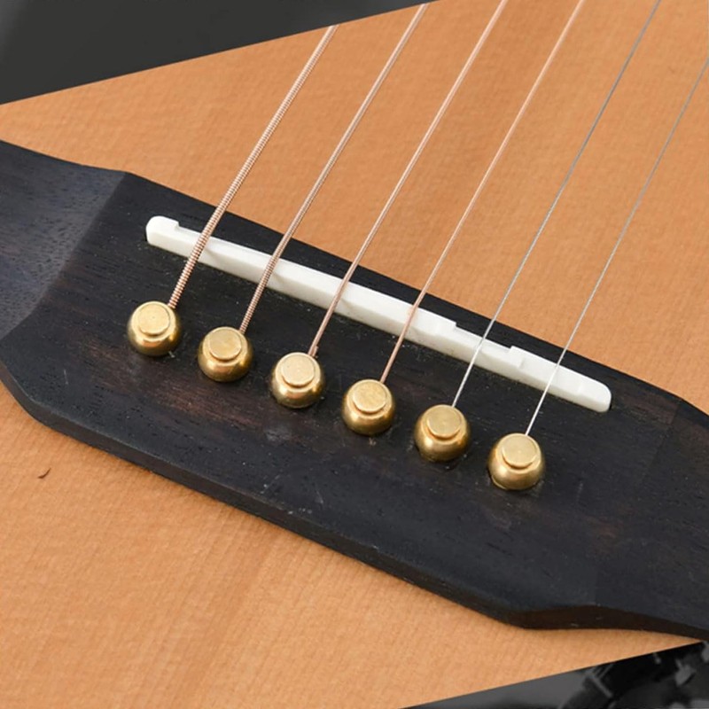 SaveSooo Brass 6-Piece Bridge Pin for Guitar Replacement, Acoustic Guitar,