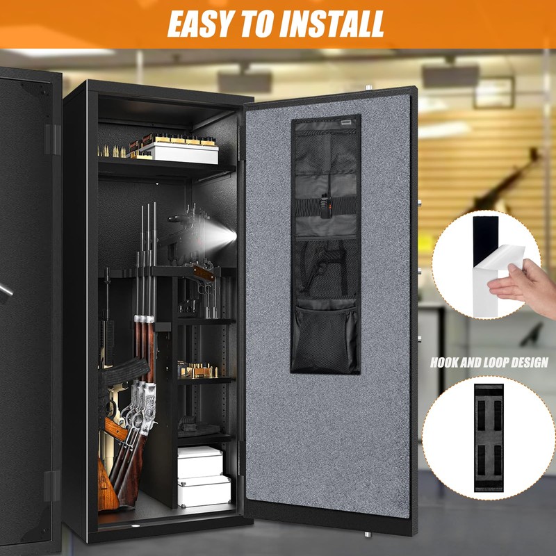 INKUITEN Gun Safe Door Organizer, Storage Accessories for Cabinet, Closet