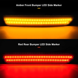 NEIFILES LED Side Marker Lights Compatible with Ford Mustang 2010 2011 2012 2013 2014 Front Rear Smoked Lens Fender Bumper Lamps Pack of 4