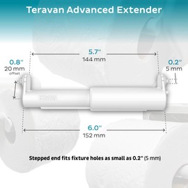 Teravan Advanced Extender for Extra Large Toilet Paper, Converts Holder to Fit Double Rolls and Triple Rolls, Extended Tabs Fit Most TP Fixtures, Locking Tab Holds Roll in Place