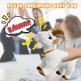WYZOID Screaming Goat Toy, Screaming Goat Plush Toy, Makes Fun Screaming Goat Sounds, Features Goat Bell, Fun Gift for Friends and Co-workers