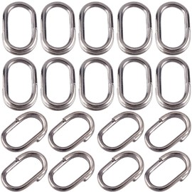 SUNNYCLUE 1 Box 100Pcs Black Oval Split Rings Double Jump Ring Bulk Metal Stainless Steel Closures Connector Fastener Keyring Links Loop for Jewellery Making Fishing Keychain DIY Crafts Accessories