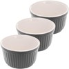 KADAX Soufflé Moulds Set, 3 Pieces, Diameter 9 cm, Crème