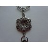 Handmade ANTIQUE SILVER FLOWER BEADED LANYARD ID BADGE HOLDER NECKLACE