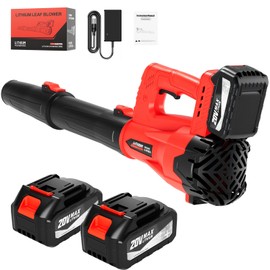 Leaf Blower Cordless, Electric Brushless Leaf Blower with 2 * 4.0Ah Battery Powered, Blowers for Lawn Care, Blower with Extension Nozzle, Battery Powered Blowers Leaf Cordless