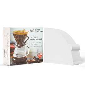 Coffee Filter Paper, Pour-Over Coffee, Food Filter Paper, Outdoor Camping, Drip Coffee, White 100-Sheet Pack