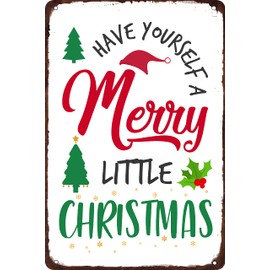 Have Yourself Merry Christmas Metal Sign Vintage Christmas Tin Signs Christmas Decoration Santa Wall Decor For Home Kitchen Cafe 8x12 Inch