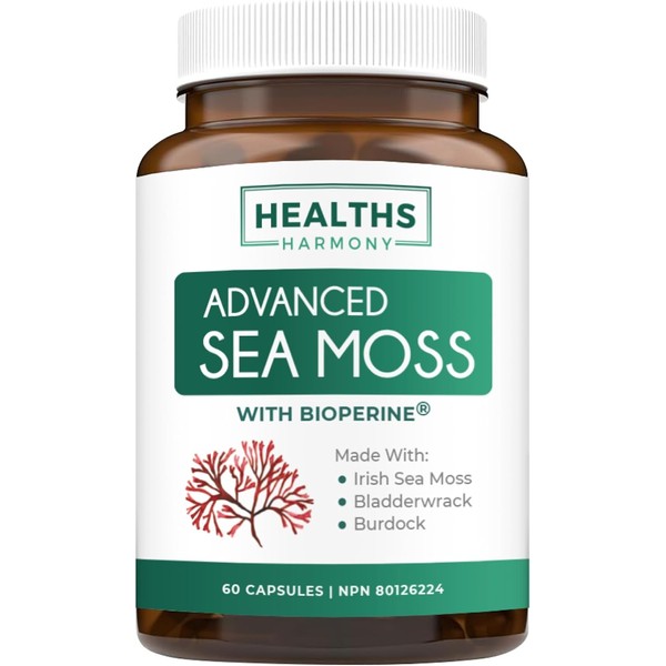 Irish Sea Moss Capsules | 1400MG Complex with Bladderwrack, Burdock