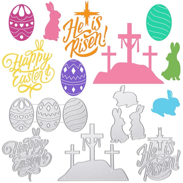 Jinei 5 Pcs Metal Easter Bunny Die Cuts for Card