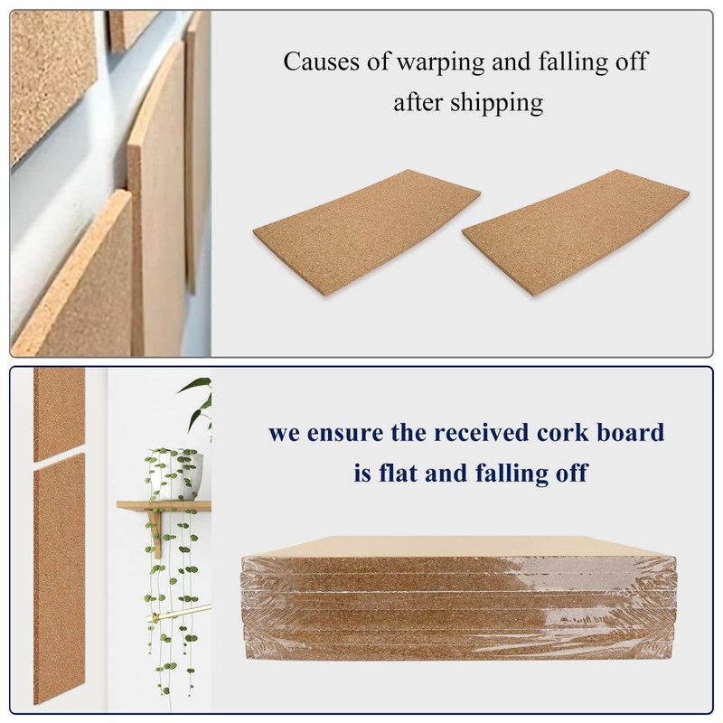 NACHLYNN Cork Board 6 Pack 17 x 8 Square Bulletin