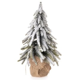 1 x Artificial Small Christmas Tree Decorated with Artificial Snow Height 27 cm - Christmas Decoration Christmas Tree - Artificial Christmas Tree - Artificial Christmas Tree Small Size 1 x (H 27