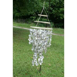 Huge Oyster Shell Chandelier Style Wind Chime, 36" +, G-84