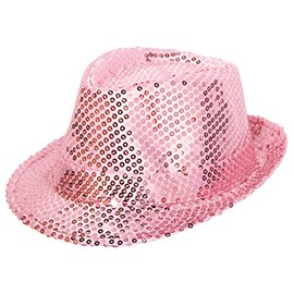 FOLAT 22536 Tribly Party Unisex Adult Deluxe Hat with Sequins – Magenta, One Size