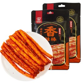 SXETBEAN 2 Packs Latiao, Chinese Spicy Strips, Delicious La Tiao Snacks, 62g/2.1oz per Pack (2 Packs, Spicy)