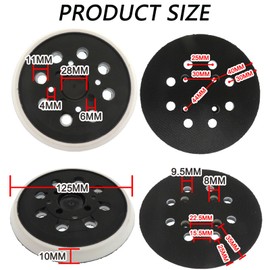 Sanding Disc 125 mm Velcro Backing Pad for Bosch, Sanding Plate 125 mm with Velcro, Accessories for Random Orbital Sanders PEX 300/400 AE/4000 AE/AdvancedOrbit 18 (White)
