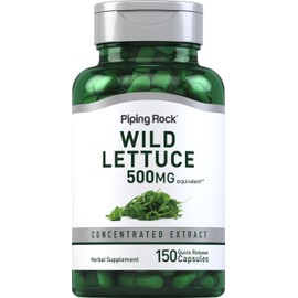 Piping Rock Wild Lettuce Extract | 150 Capsules | Concentrated Herbal Supplement | Non GMO, Gluten Free