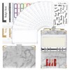 A6 Binder Budget Book Portable Marble Grain Notebook PU Leather