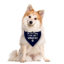 I’m Just Here for The Snacks Dog Bandana, Navy Dog Bandana, Pet Dog Triangle Scarf, Dog Bandana for Small Medium Large Dogs, Gift for Dog Lover, Dog Apparel & Accessories (F12)