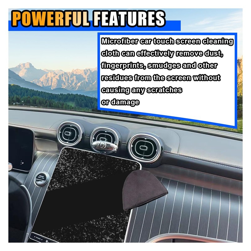Triangle Car Touch Screen Cleaner Cloth, Microfiber Cleaning Pad Car