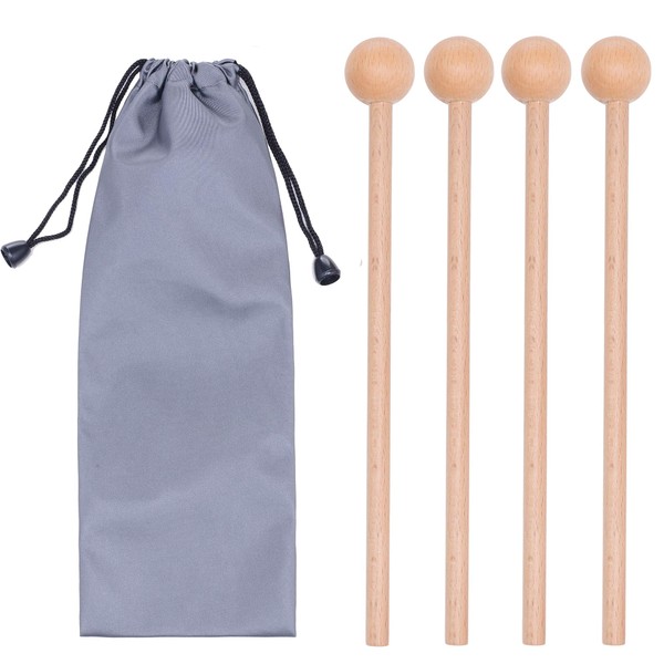 2 Pair Wood Mallets Percussion Sticks for Glockenspiel, Xylophone, Chime,