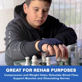 Handithings®: Hand Weight - Proudly Hand Made in the USA! (WORKS FOR RIGHT OR LEFT HAND) Beneficial for Tremor Control, Fine Motor Skill Activities, Improved Hand/Wrist Mobility, Writing Stability & Strengthening. (PLEASE SEE SIZING CHART AND MEASURE HAND PROPERLY BEFORE ORDERING) (Hand Weight Small)