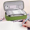 WEMATE Pencil Case, 5 Compartments, Large Capacity, Green