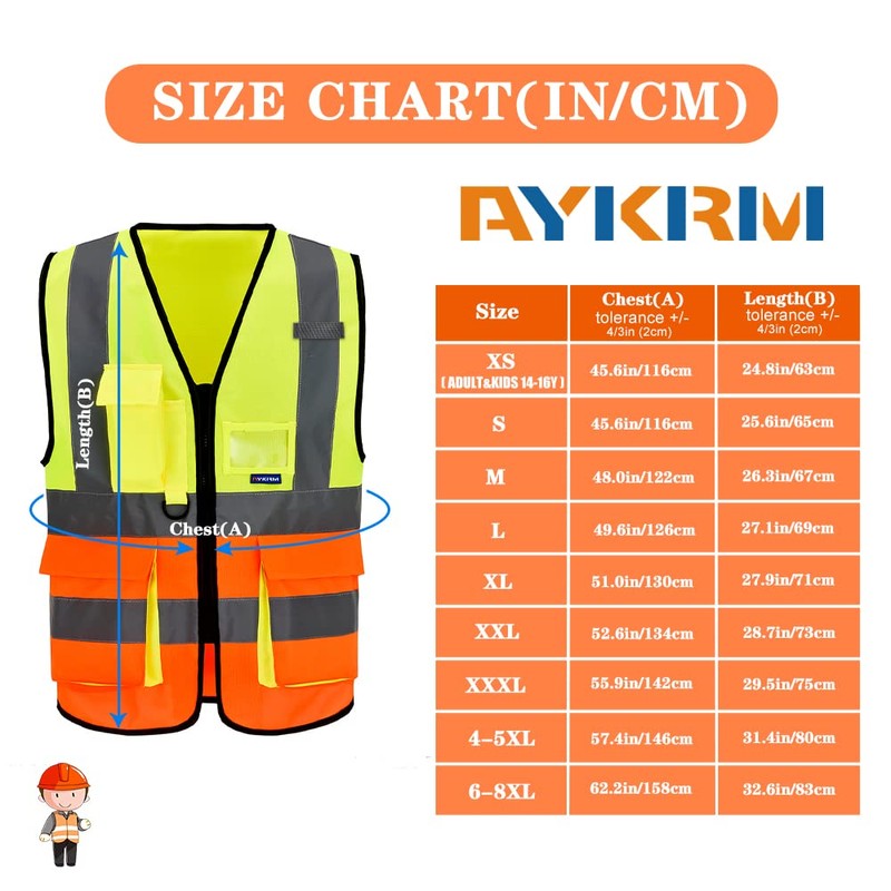 AYKRM 21 Colours Safety Vest Reflective Safety Vest with Reflective