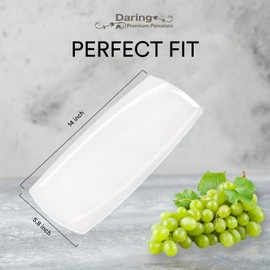 Season STORY Daring Large White Rectangular Serving Platters (Set of 2) - PREMIUM PORCELAIN Platter (14 inch) restaurant serveware plates for sushi dishes, party dish, dessert tray, rectangle – WOW