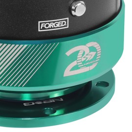 NRG INNOVATION Quick Release 2.0-20 Year Anniversary Black Body/Emerald Ring Compatible With Steering Wheel Hub Adapters with 6-Bolt 70mm Bolt Spacing, Gen 2.0 Quick Release Kit, NRG-SRK-200BK-EG20
