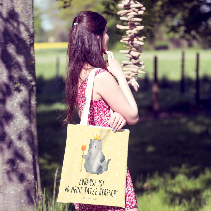 Mr. & Mrs. Panda Shopping Bag Cats Koenig, yellow