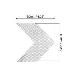 PATIKIL Reflective Stickers, 10 Pack 2.36 x 2.36 Inch Waterproof Adhesive High Visibility Night Caution Warning Arrow Shape Safety Tape Reflector for Trucks Trailers Cars, White