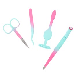 Baluue 1 Set Portable Eyebrow Tweezers Eyebrow Trimming Clip Eyebrow Tweezers for Women Professional Metal Colorful Scissor Tweezers