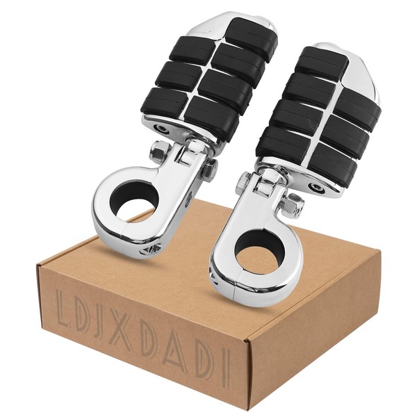 LDJXDADI 1.25" Highway Footpegs, Adjustable Footrest Mounting P-Clamps Compatible with