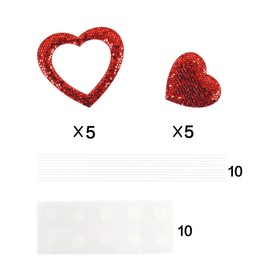 Ercadio Paquete de 10 adornos para tartas con forma de corazón para el día de San Valentín, decoración de tartas con diseño de corazón rojo, para bodas, despedidas de soltera, fiestas temáticas