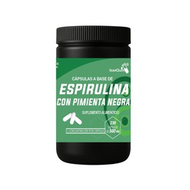 Espirulina Pimienta Negra Isaaquim 230 Cápsulas 500 Vitaminas Complejo Suplemento Alimenticio