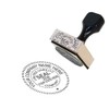 Hubco Traditional Business Stamp Seal with Old-fasioned Wood Handle, 1.6