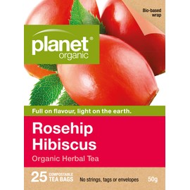Planet Organic Rosehip Hibiscus Herbal Tea 25 Tea Bags