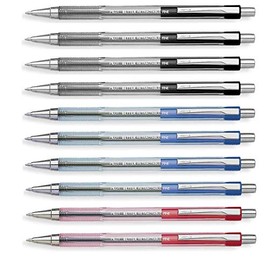 Pilot Better Retractable Ballpoint Pen, Bundle Black, Blue, Red colors Fine Point 07, 10 COUNT