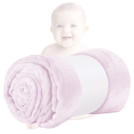 HUIEYE Cuddly Fluffy Blanket, Baby Blanket, Flannel, Toddler Warm Plush, Super Soft and Comfortable Pram Blanket, Flannel Blanket, Sofa Blanket, Office Blanket or Bedspread, 70 x 100 cm (Light Pink)