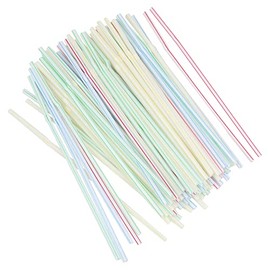 Chef Craft Select Plastic Flexible Straws, 8 Inch 75 Piece Set, Striped