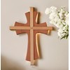 Kaltner Präsente Geschenkidee - Wandkreuz Echtes Holz Buche Kreuz Kruzifix