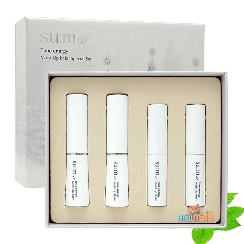 sŭm37 숨37 타임 에너지 모이스트 립밤 듀오 홀리데이 세트 SU:M37