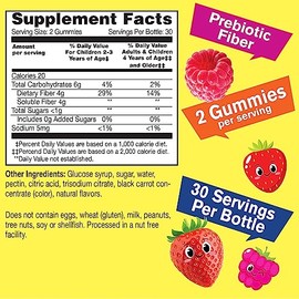 WellYeah Gomitas de fibra prebitica para nios, apoyo del sistema digestivo, recomendado por mdicos, ayuda al estreimiento, veganas y sin gluten, sin  