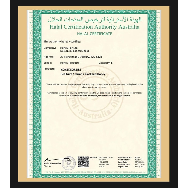 Honey For Life Active Jarrah TA35+ Medicinal Honey 260 g