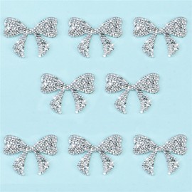 Czsycdsf 20 Pcs Rhinestone Bow Knot Patches, Sew on/Iron on Bow Knot Appliques Sparkly Clothing Repair Patch Hot Fix Applique Wedding Appliques for Dress Skirt Jacket Pant Sweater Hat
