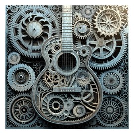 Vintage Guitar 1000 Pieces Puzzle for Adults, Cool Guitar Rock Jigsaw Puzzles, Challenging Paper Art Music Puzzle as Home Decor