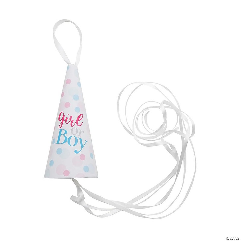 Fun Express Gender Reveal Pull String Streamers-Blue - Party Decor