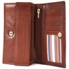 Ladies Soft Real Nappa Leather Long Flap-over Purse with Inner
