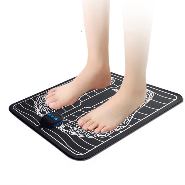 Electric EMS Foot Massage Pad, EMS Pulse Intelligent Foot Stimulator Foot Massager Foot Health Massager Relaxation Stiffness Muscles Relieve Foot and Leg Pain